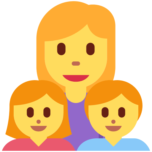 Familie: Frau, Mädchen, Junge
