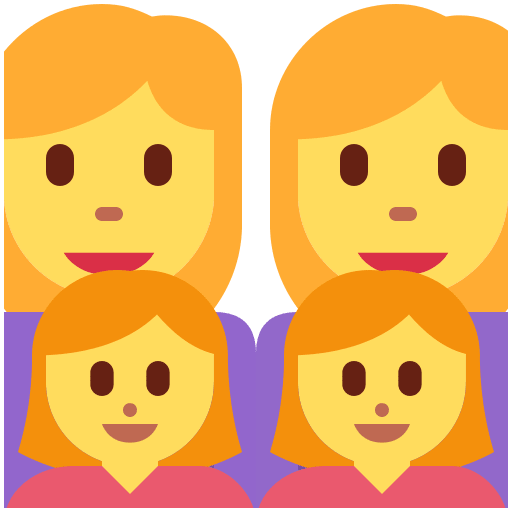 Familie: Frau, Frau, Mädchen, Mädchen