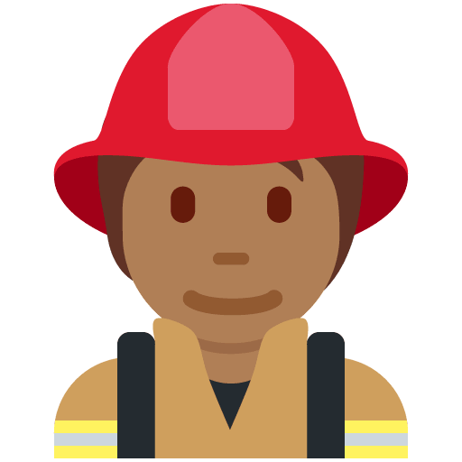 Feuerwehrmann/-frau: Mitteldunkle Hautfarbe