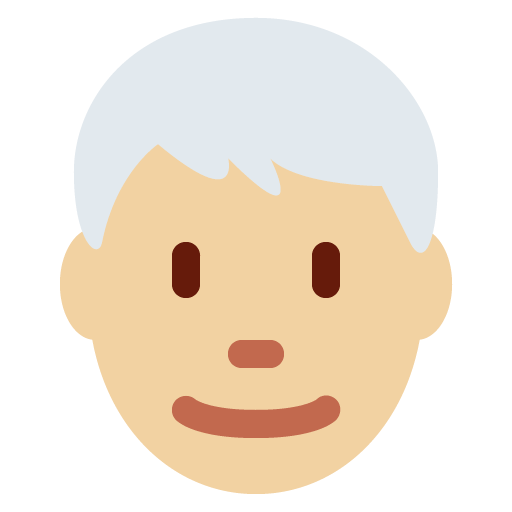 Mann: Mittelhelle Hautfarbe, Weißes Haar
