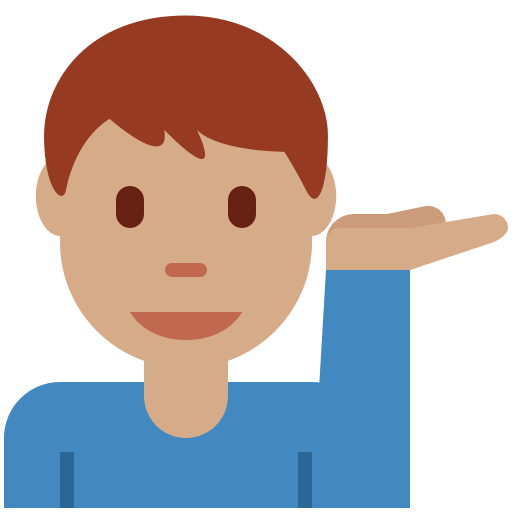 Infoschalter-Mitarbeiter: Mittlere Hautfarbe