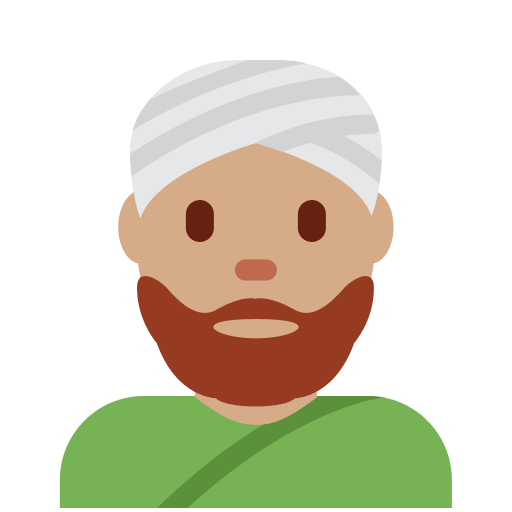 Mann Mit Turban: Mittlere Hautfarbe