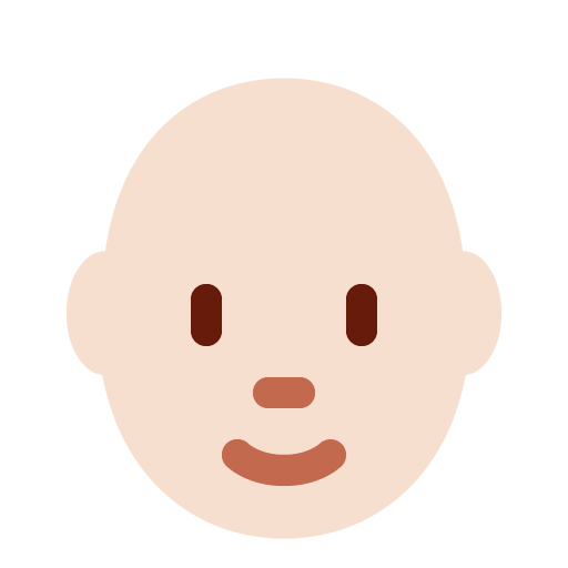 Person: Helle Hautfarbe, Glatze