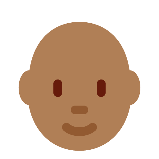 Person: Mitteldunkle Hautfarbe, Glatze