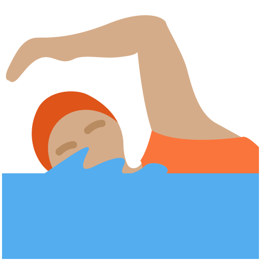 Schwimmer(In): Mittlere Hautfarbe