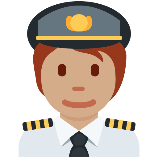 Pilot(In): Mittlere Hautfarbe