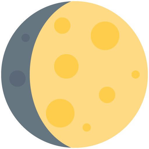 Zunehmender Dreiviertelmond