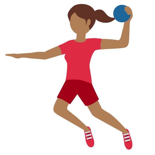 Handballspielerin: Mitteldunkle Hautfarbe
