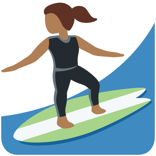 Surferin: Mitteldunkle Hautfarbe