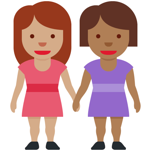 Händchen Haltende Frauen: Mittlere Hautfarbe, Mitteldunkle Hautfarbe