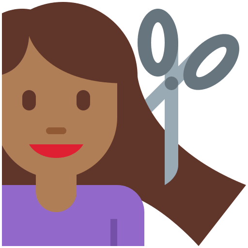 Γυναίκα κουρεύεται: Μεσαία Σκουρόχρωμη Επιδερμίδα