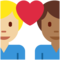 Couple avec cœur: Homme, Homme, Peau Moyennement Foncée, Peau Moyennement Claire