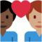 Coppia Con Cuore: Uomo, Uomo, Carnagione Media, Carnagione Scura Coppia Con Cuore: Uomo, Uomo, Carnagione Media, Carnagione Scura