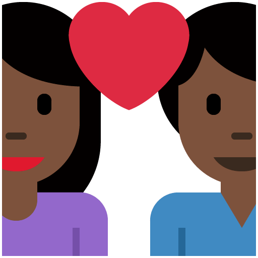 Coppia Con Cuore - Donna: Carnagione Scura, Uomo: Senza Carnagione Coppia Con Cuore - Donna: Carnagione Scura, Uomo: Senza Carnagione