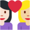 Couple avec cœur: Femme, Femme, Peau Claire, Peau Moyennement Claire