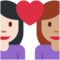 Couple avec cœur: Femme, Femme, Peau Claire, Peau Moyenne