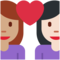Casal Apaixonado: Mulher, Mulher, Tom de Pele Médio, Tom de Pele Claro Casal Apaixonado: Mulher, Mulher, Tom de Pele Médio, Tom de Pele Claro