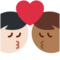 Bacio: Uomo, Uomo, Carnagione Medio-Scura, Carnagione Chiara