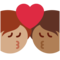 Kuss: Person, Person, Mitteldunkle Hautfarbe, Mittlere Hautfarbe