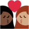Beijo: Mulher, Mulher, Tom de Pele Escuro, Tom de Pele Médio Beijo: Mulher, Mulher, Tom de Pele Escuro, Tom de Pele Médio