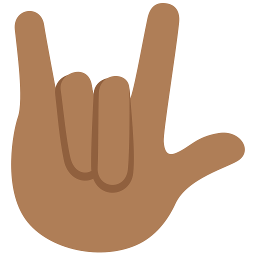 Ich-Liebe-Dich-Geste: Mitteldunkle Hautfarbe