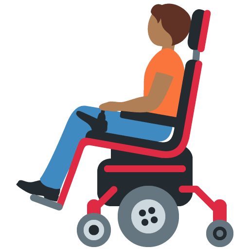 Person In Motorisiertem Rollstuhl: Mitteldunkle Hautfarbe