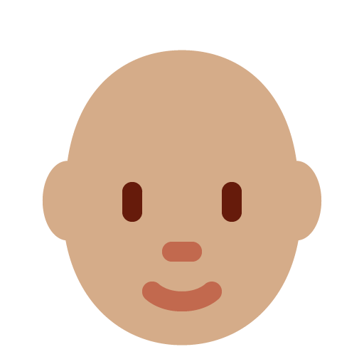 Person: Mittlere Hautfarbe, Glatze