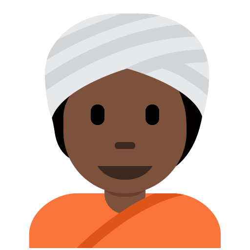 Person Mit Turban: Dunkle Hautfarbe