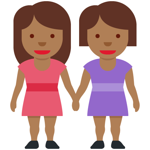 Händchen Haltende Frauen: Mitteldunkle Hautfarbe