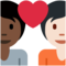 Paar mit Herz: Person, Person, Dunkle Hautfarbe, Helle Hautfarbe