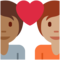 Paar mit Herz: Person, Person, Mitteldunkle Hautfarbe, Mittlere Hautfarbe