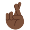 Hand Mit Gekreuzten Fingern: Dunkle Hautfarbe