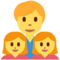 Familie: Mann, Mädchen, Mädchen