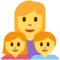 Familie: Frau, Mädchen, Junge