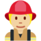 Feuerwehrmann/-frau: Mittelhelle Hautfarbe