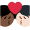 Kuss: Person, Person, Helle Hautfarbe, Dunkle Hautfarbe