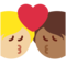 Kuss: Person, Person, Mitteldunkle Hautfarbe, Mittelhelle Hautfarbe
