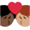 Kuss: Person, Person, Mittlere Hautfarbe, Dunkle Hautfarbe