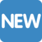 Wort „New“ In Blauem Quadrat