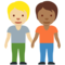 Händchen Haltende Personen: Mittelhelle Hautfarbe, Mitteldunkle Hautfarbe