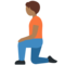 Kniende Person: Mitteldunkle Hautfarbe
