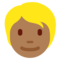 Person: Mitteldunkle Hautfarbe, Blondes Haar