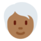 Person: Mitteldunkle Hautfarbe, Weißes Haar