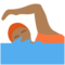 Schwimmer(In): Mitteldunkle Hautfarbe
