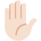 Erhobene Hand: Helle Hautfarbe