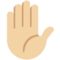 Erhobene Hand: Mittelhelle Hautfarbe