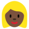 Frau: Dunkle Hautfarbe, Blondes Haar