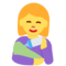 Frau füttert Baby
