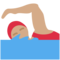 Schwimmerin: Mittlere Hautfarbe