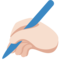 Schreibende Hand: Helle Hautfarbe